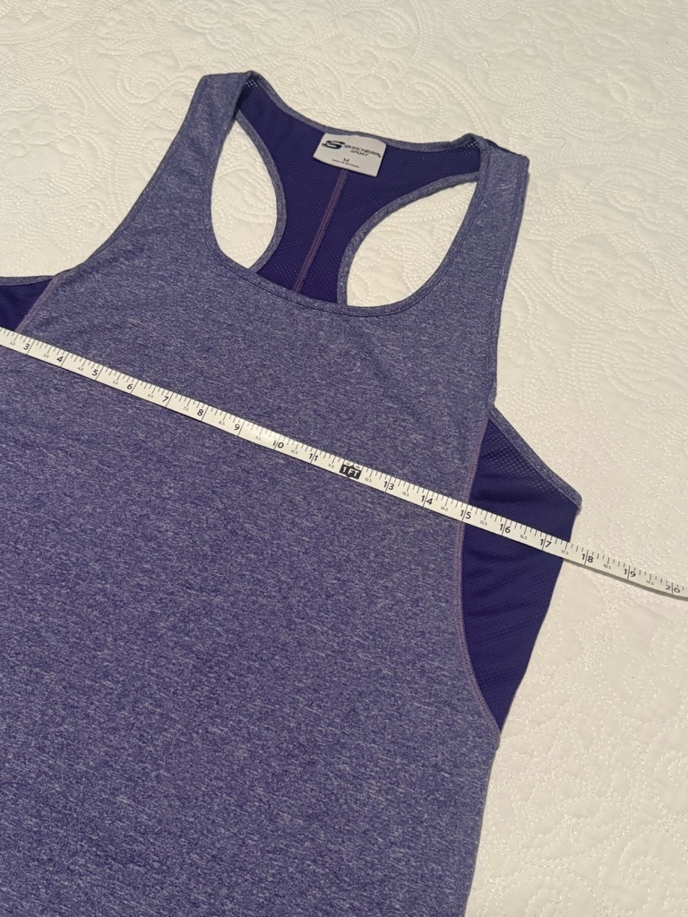 Skechers Heathered Purple Racerback Workout Tank M - Picture 4 of 8